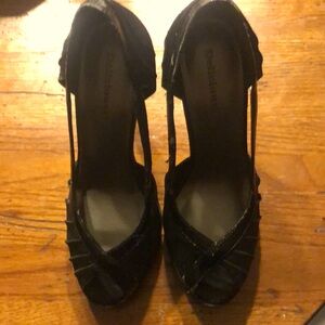 Delicious Black Open Toe Heels